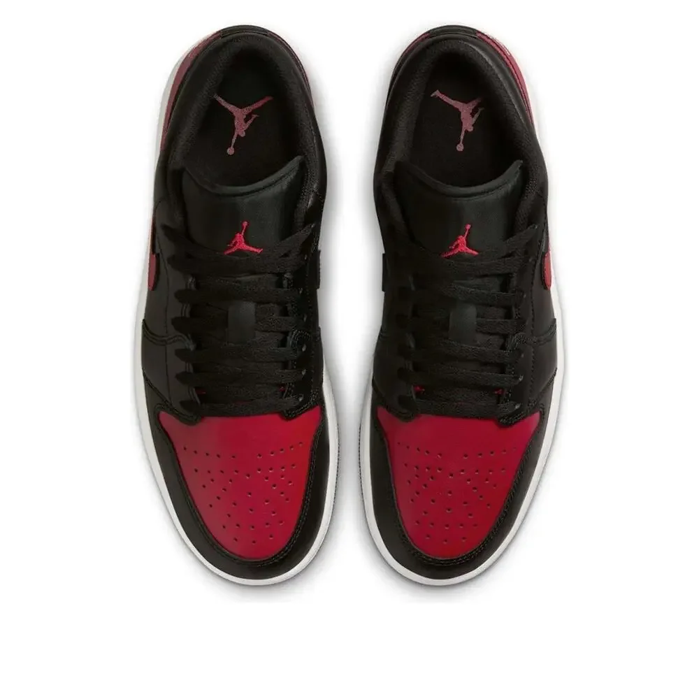 NEW Nike Air Jordan 1 Low Black Varsity Red White 553558-067 Men's Size 12